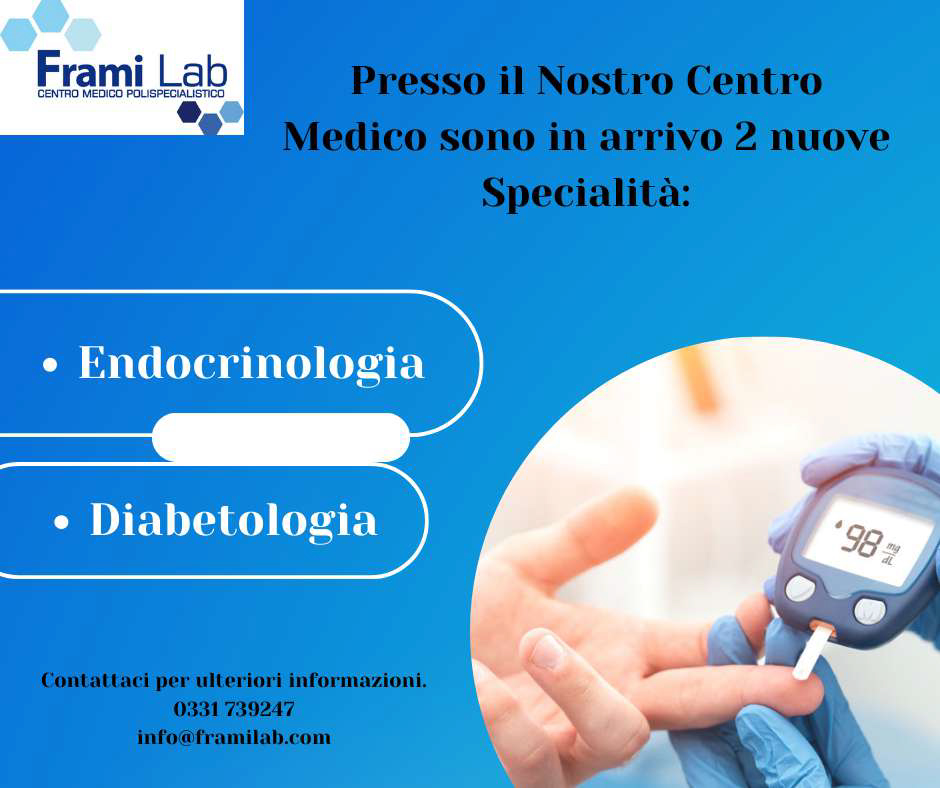 2 nuove specialità: endocrinologia e diabetologia
